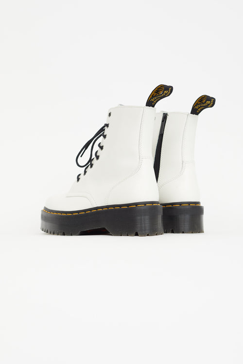 Dr. Martens White Smooth Leather Jadon Platform Boot