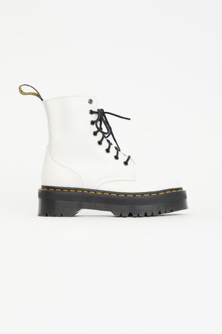 Dr. Martens White Smooth Leather Jadon Platform Boot