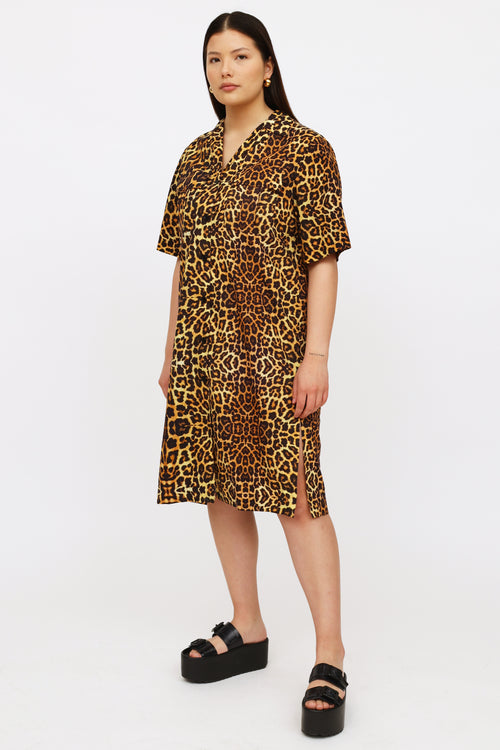 Dries Van Noten Brown Printed Dress