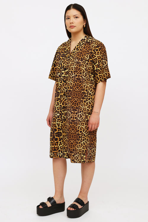 Dries Van Noten Brown Printed Dress