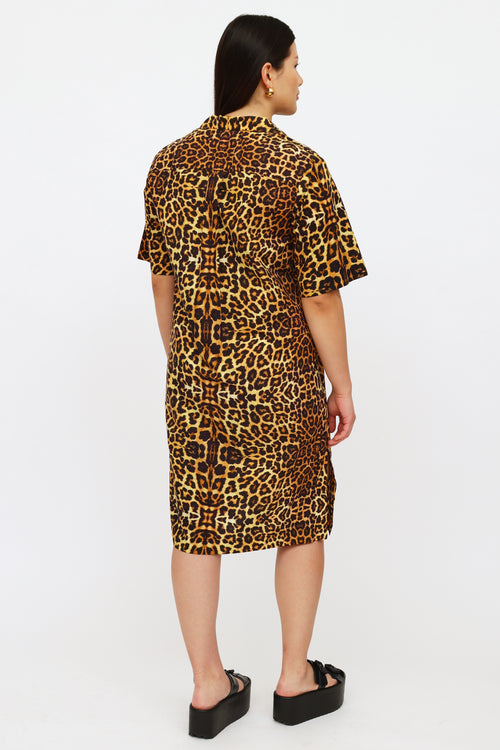 Dries Van Noten Brown Printed Dress