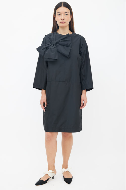 Dries Van Noten Black Bow Short Dress