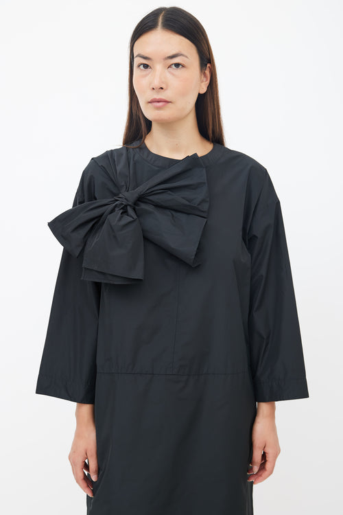 Dries Van Noten Black Bow Short Dress