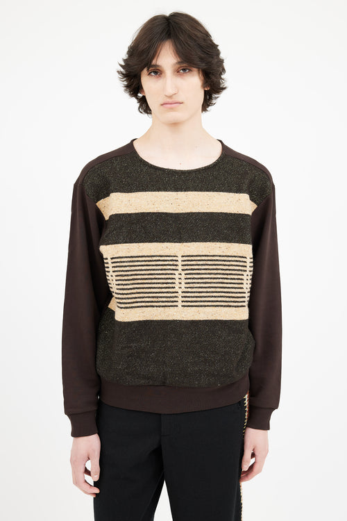 Dries Van Noten Brown Wool Blend Knit Sweater