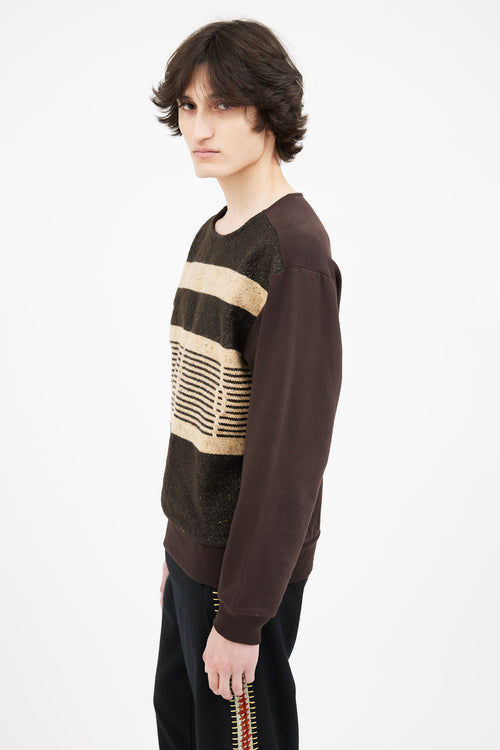 Dries Van Noten Brown Wool Blend Knit Sweater