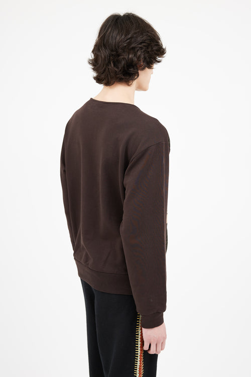 Dries Van Noten Brown Wool Blend Knit Sweater