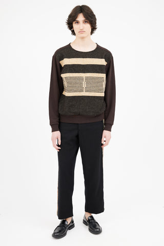 Dries Van Noten Brown Wool Blend Knit Sweater