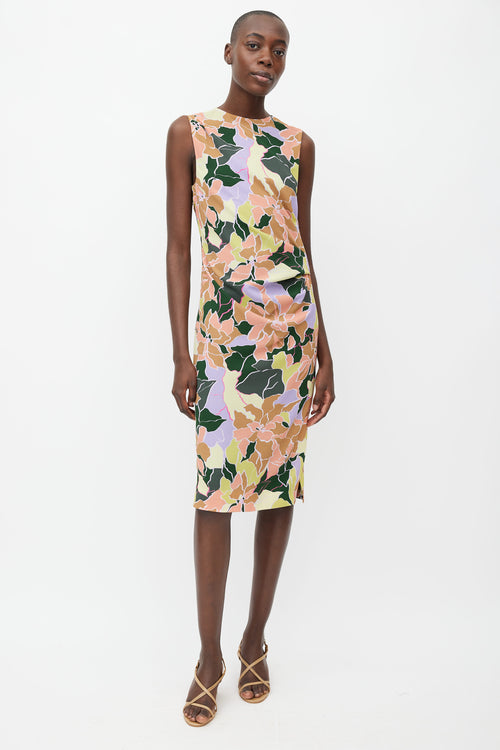 Dries Van Noten Multi Floral Print Midi Dress