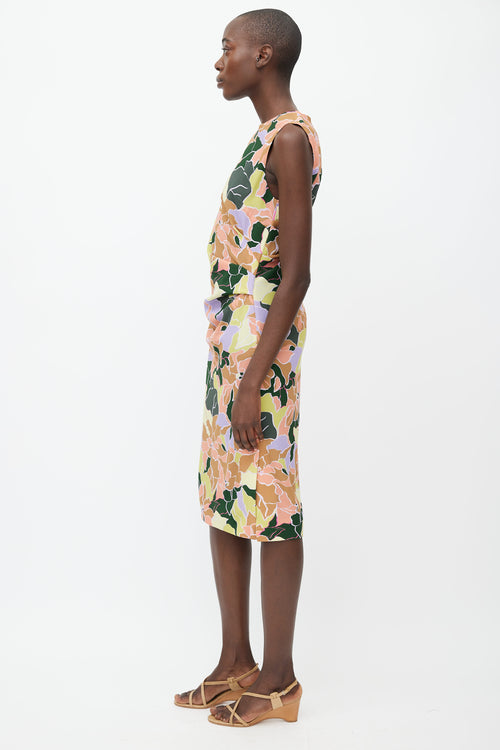 Dries Van Noten Multi Floral Print Midi Dress