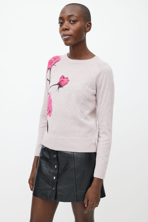 Dries Van Noten Pink 
Purple Floral Sweater