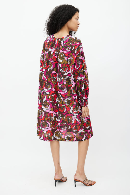 Dries Van Noten Purple 
Multi Floral Tent Dress