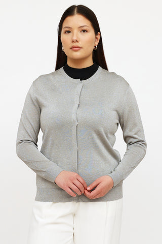 Dries Van Noten Silver Sparkle Cardigan