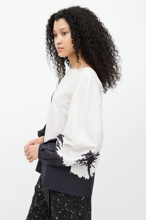 Dries Van Noten x Len Lye SS 2021 Grey 
Black Palm Blouse