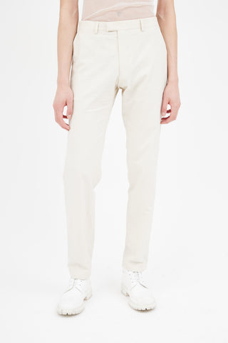 Dries Van Noten Beige Cotton Peeler Trouser