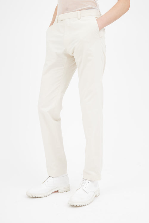 Dries Van Noten Beige Cotton Peeler Trouser