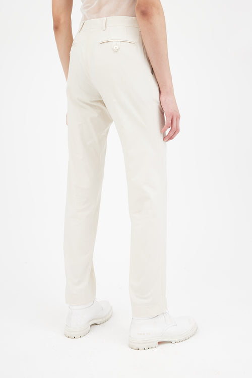 Dries Van Noten Beige Cotton Peeler Trouser