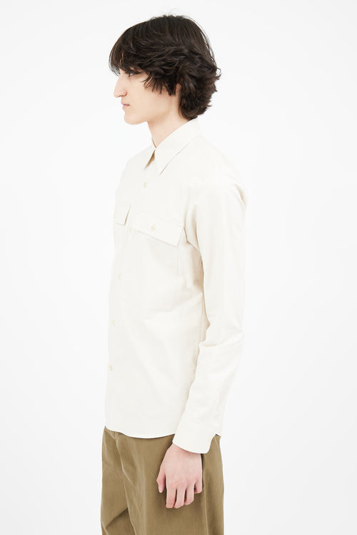 Dries Van Noten Cream Cotton Utility Shirt