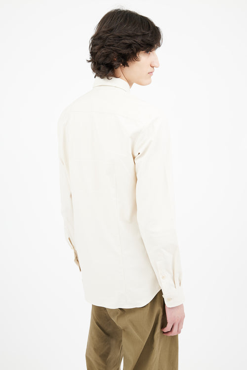 Dries Van Noten Cream Cotton Utility Shirt