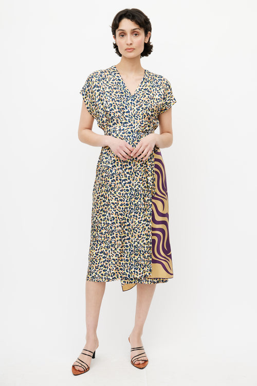 Dries Van Noten Multicolour Graphic Print Wrap Dress