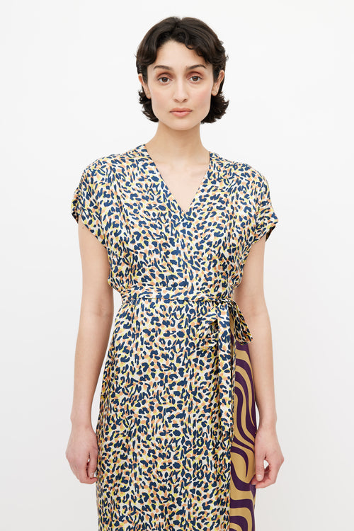 Dries Van Noten Multicolour Graphic Print Wrap Dress