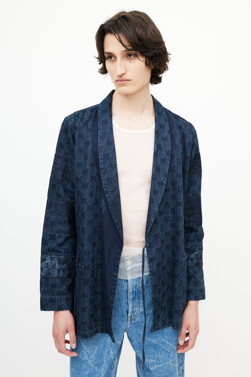 Dries Van Noten Navy Denim Wrap Jacket