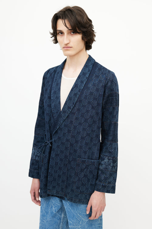 Dries Van Noten Navy Denim Wrap Jacket