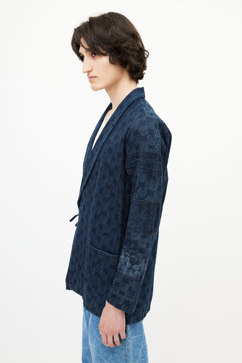 Dries Van Noten Navy Denim Wrap Jacket