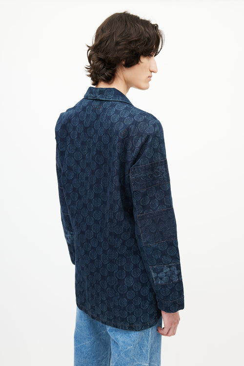 Dries Van Noten Navy Denim Wrap Jacket