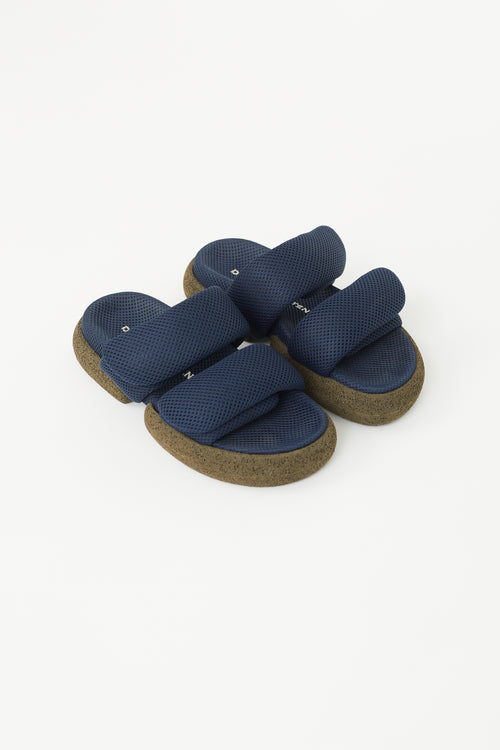 Dries Van Noten Navy Mesh Sandal