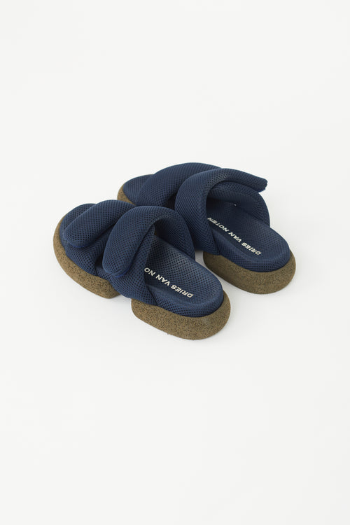 Dries Van Noten Navy Mesh Sandal