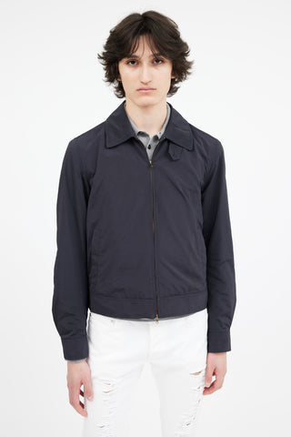 Dries Van Noten Navy Nylon Full Zip Jacket