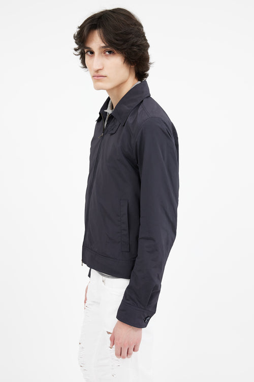 Dries Van Noten Navy Nylon Full Zip Jacket