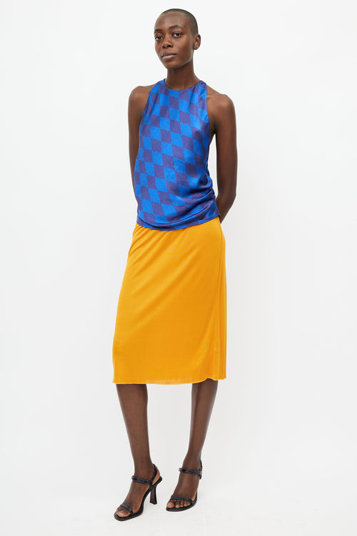 Dries Van Noten Orange Slip Midi Skirt