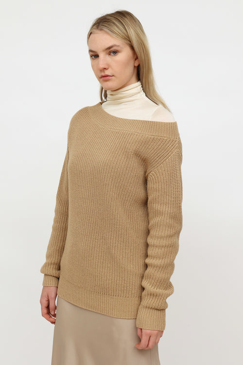 Dries Van Noten Beige Knit Long Sleeve Sweater