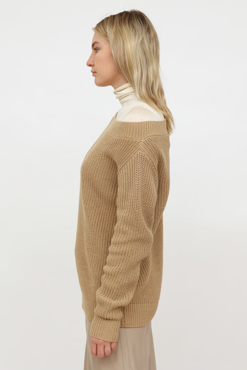 Dries Van Noten Beige Knit Long Sleeve Sweater