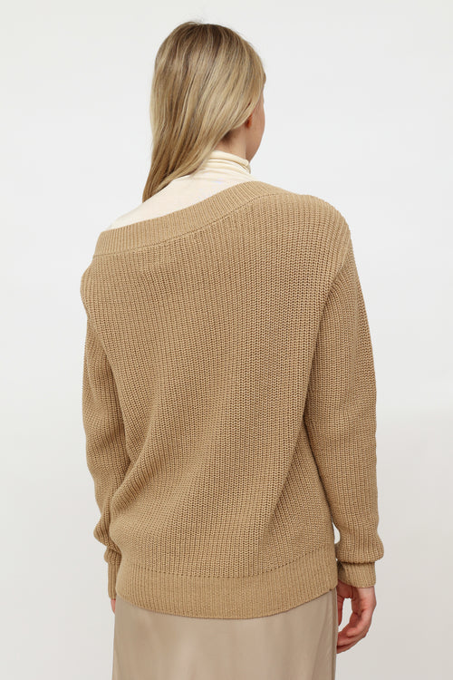 Dries Van Noten Beige Knit Long Sleeve Sweater