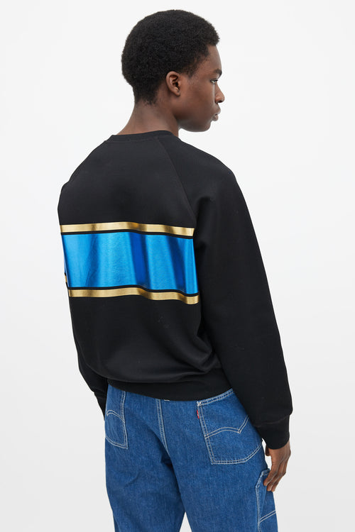 Dsquared6 Black, Blue 
Gold-Tone Stripe Sweater