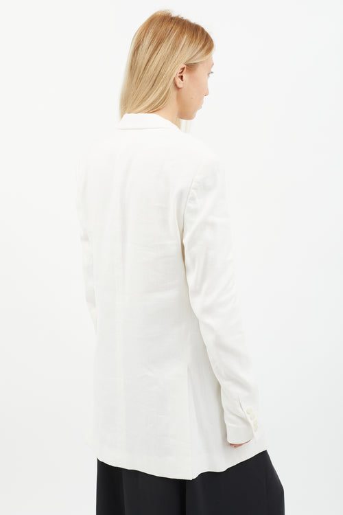 Eckhaus Latta White Linen Studio Blazer