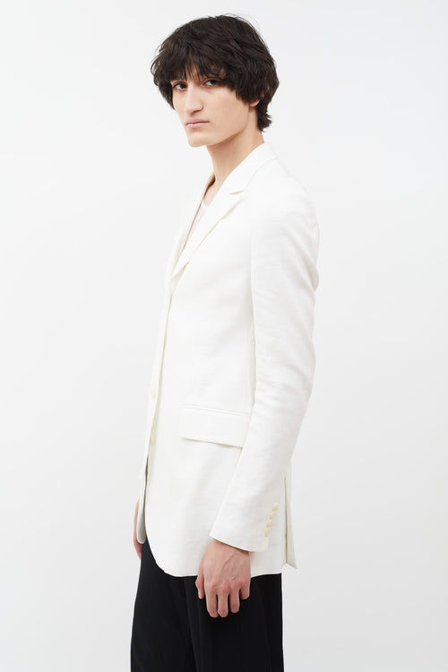 Eckhaus Latta White Linen Studio Blazer