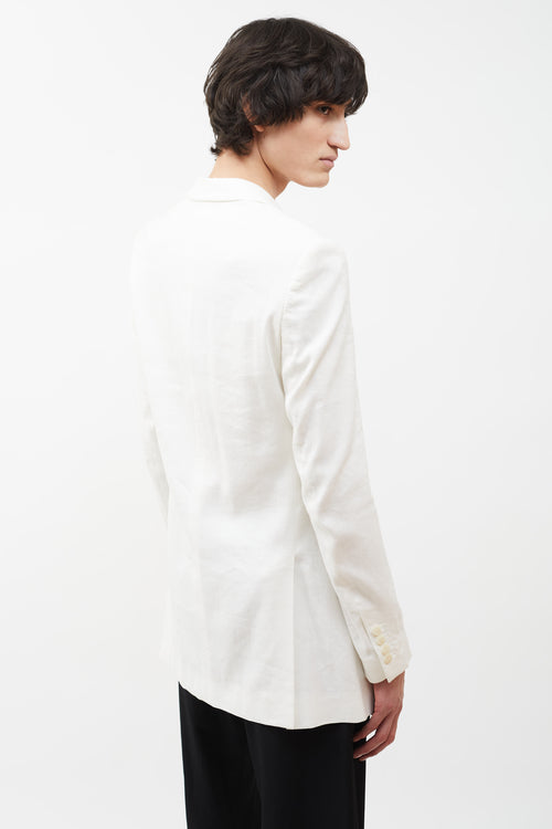 Eckhaus Latta White Linen Studio Blazer