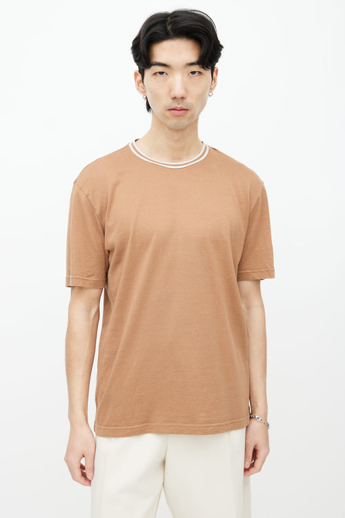 Eleventy Brown Ringer Short Sleeves T-Shirt