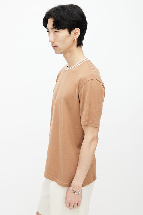 Eleventy Brown Ringer Short Sleeves T-Shirt