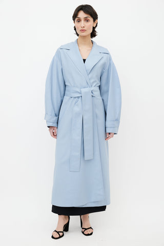 Emilia Wickstead Blue Belted Trench Coat