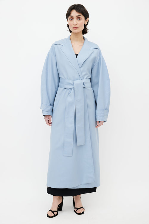 Emilia Wickstead Blue Belted Trench Coat