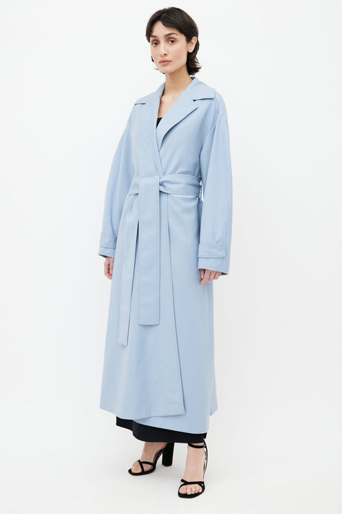 Emilia Wickstead Blue Belted Trench Coat