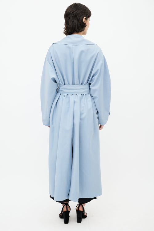 Emilia Wickstead Blue Belted Trench Coat