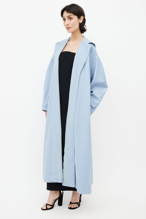 Emilia Wickstead Blue Belted Trench Coat