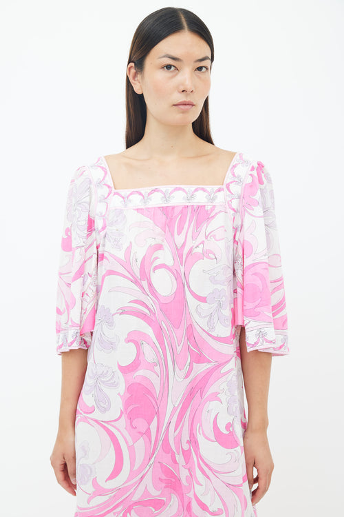 Emilio Pucci Pink Multicolour Printed Shift Dress