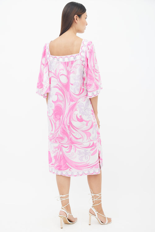 Emilio Pucci Pink Multicolour Printed Shift Dress