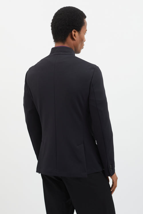 Emporio Armani Black Stand Collar  Blazer